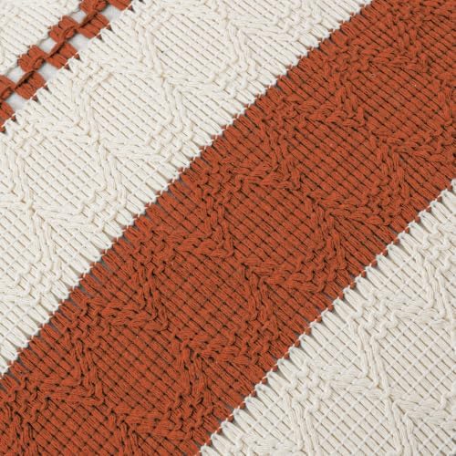 Fancy Homi Set of 2 Boho Burnt Orange Decorative Throw Pillow Cover 18x18 Inch - Image 4