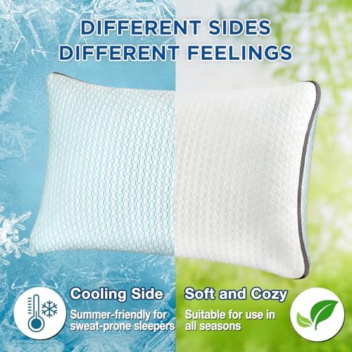 Cooling Pillows King Size Set of 2, Shredded Memory Foam Pillows - Image 2