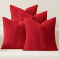 MIULEE Soft Corduroy Decorative Throw Pillow Covers Christmas Red 16x16 by MIULEE