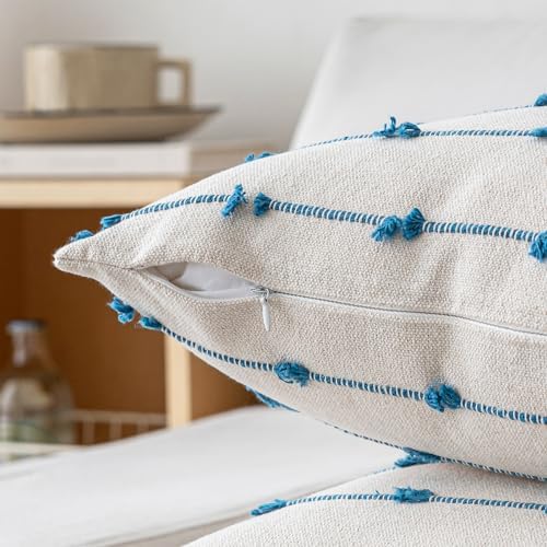 YEENAASY Boho Throw Pillow Covers 20x20 Set of 2 Farmhouse Pillow Cases - Image 3