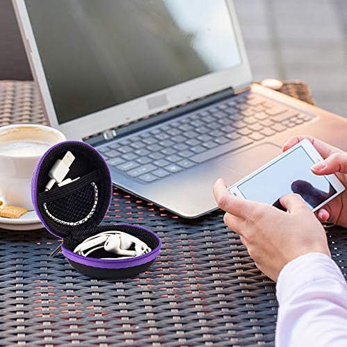 SUNGUY [2-Pack Earbuds Cases, Small Round Pocket Earbud Travel Carrying Case - Image 3
