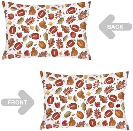 Fall Throw Pillow Cases Queen Size Set of 2, Football Pillow Cover Football - Image 3