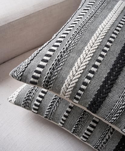 Cethom Boho Throw Pillow Covers 20x20 Inch Set of 2, Farmhouse Decorative Couch - Image 3