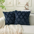 Set of 2 Soft Moroccan Throw Pillow Covers 18x18 Inch Plush Boho Decorative by Cozoomy