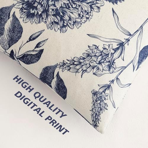 Foindtower Set of 2 Linen Floral Vintage Throw Pillow Covers Neutral Accent - Image 3