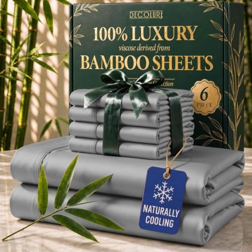DECOLURE 100% Viscose Derived from Bamboo Sheets Queen Size by DECOLURE