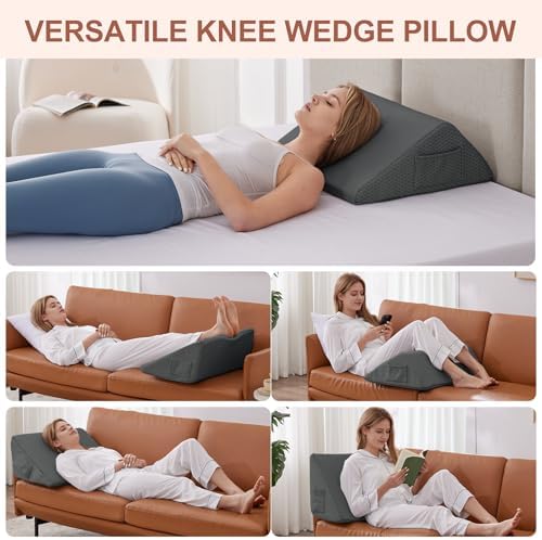 Knee Wedge Pillow, Memory Foam Leg Pillow Bed Wedge - Image 4