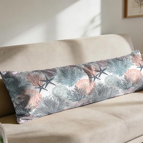 Coastal Pillow Covers Body Cooling Pillow Cases, Sea Shells and Coral Body - Image 7