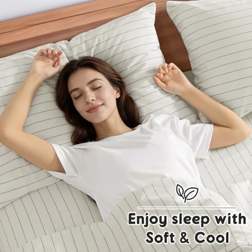 SONORO KATE 100% French Linen Queen Size Sheets Set, Natural Flax Bedding - Image 5
