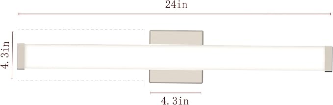 LED Bathroom Vanity Light Fixtures 24 in Brushed Nickel, 14W 4000K Natural - Image 3