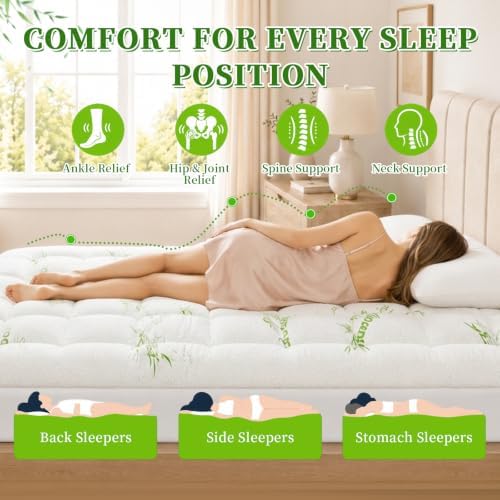 Cooling Waterproof Viscose from Bamboo Mattress Topper Twin XL Size - Image 6