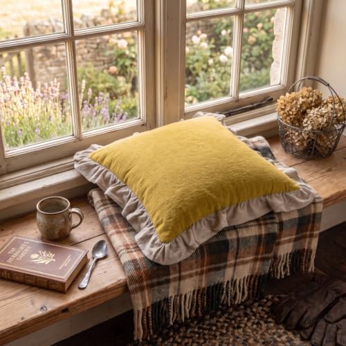 patdrea Vintage Yellow Linen Throw Pillow Covers - Image 7