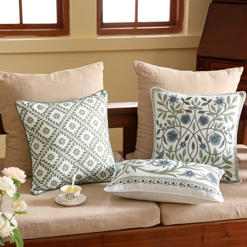 ISAENNE Designer Vintage Linen Throw Pillow Cover - Image 5