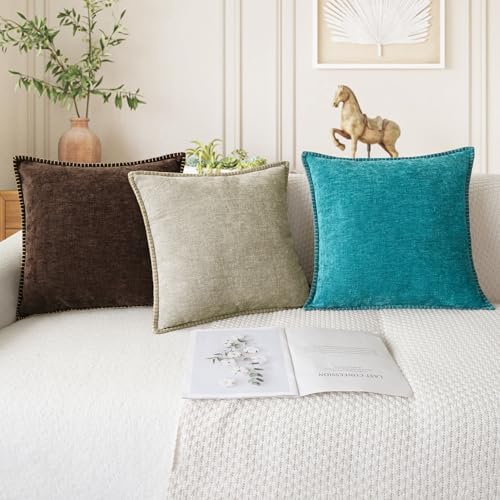 CaliTime Decorative Couch Throw Pillow Covers 26 X 26 Inches Coffee - Image 5