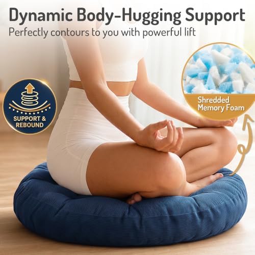Round Meditation Cushion, Large Floor Pillow - Image 4
