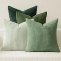 MIULEE Soft Corduroy Decorative Throw Pillow Covers Forest Green 24x24 by MIULEE