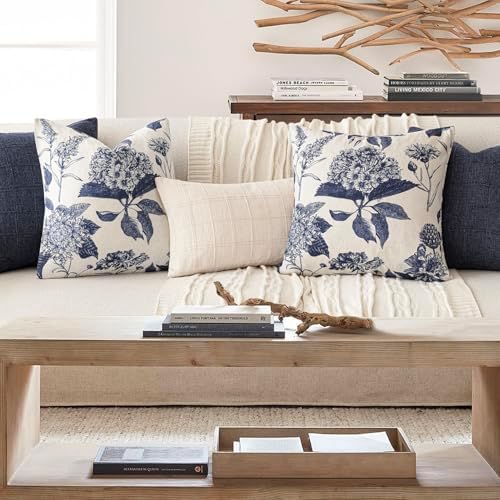 Foindtower Set of 2 Linen Floral Vintage Throw Pillow Covers Neutral Accent - Image 6