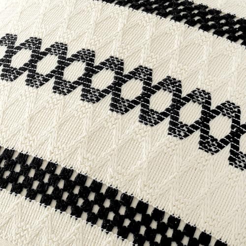 MIULEE Set of 2 Black Boho Decorative Pillow Covers 20x20 Inch - Image 4