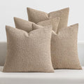 MIULEE Decorative Boucle Throw Pillow Covers 20x20 Inch Camel Set of 4 by MIULEE