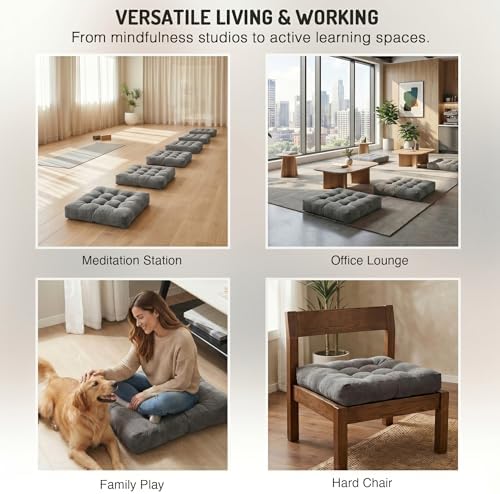 Floor Pillows Set of 4, Large Meditation Cushion - Image 5