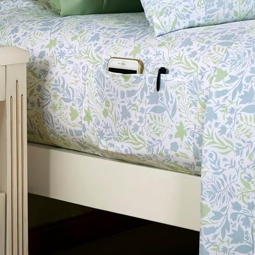 Elegant Comfort 6-Piece Sheet Set Deep Pocket Floral, Anita Green - Image 3