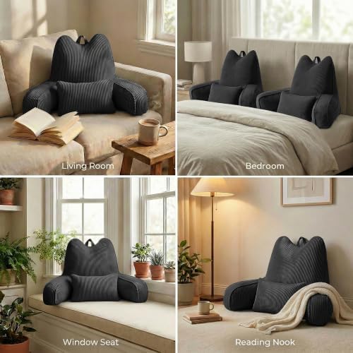 Patented Design Corduroy Bed Rest Pillow - Image 4