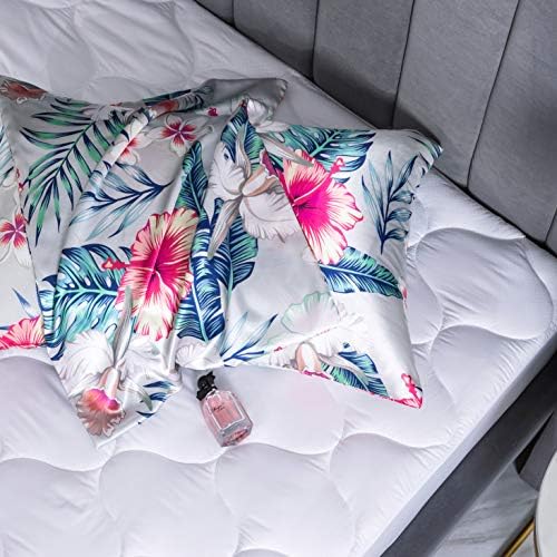 Floral Printed Satin Pillowcase, Standard Cooling Pillow Case Set of 2 - Image 6