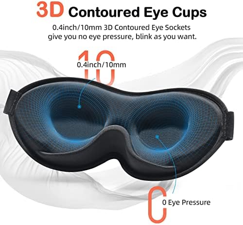 INNELO Sleep Mask for Side Sleeper, 3D Zero-Pressure, 100% Blackout - Image 4