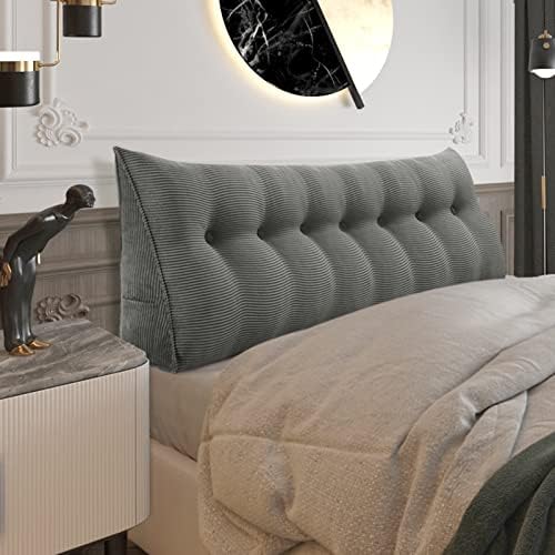 Headboard Pillow Queen, Wedge Pillow Headboard Headrest, Dark Gray by Bncktrd