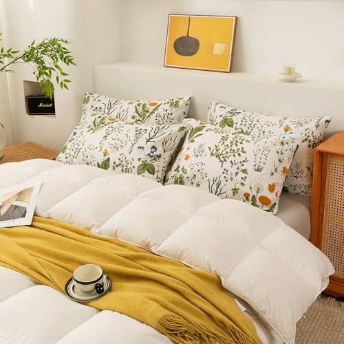ECOCOTT 100% Cotton Pillowcases Standard Size, Floral Print Pattern Pillow - Image 7