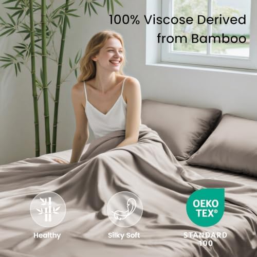 Love's cabin 3 Piece Twin XL Sheet Set, 100% Rayon Derived from Bamboo - Image 2
