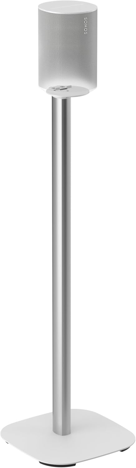 Vogel's SFS 4113 Speaker Floor Stand for Sonos ERA 100, Cable Inlay System, Height: 32,3 inch (82 cm), Exceptionally Stable, White, 1 Floor Stand