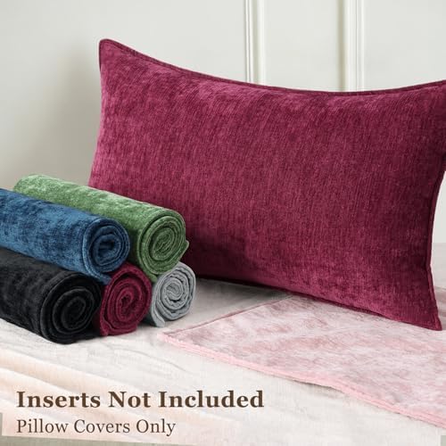decorUhome Chenille Rhododendron Throw Pillow Covers 18x18 Set of 2 - Image 6