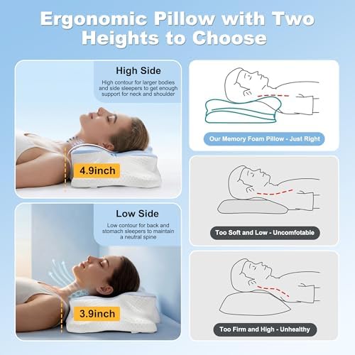 VYLEE Cervical Neck Pillow, Memory Foam Contour Pillow - Image 6