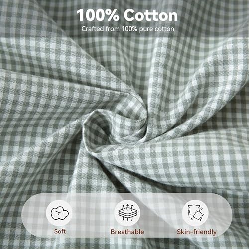 Gingham Throw Pillow Covers 18x18, Ruffle Trim - Image 2