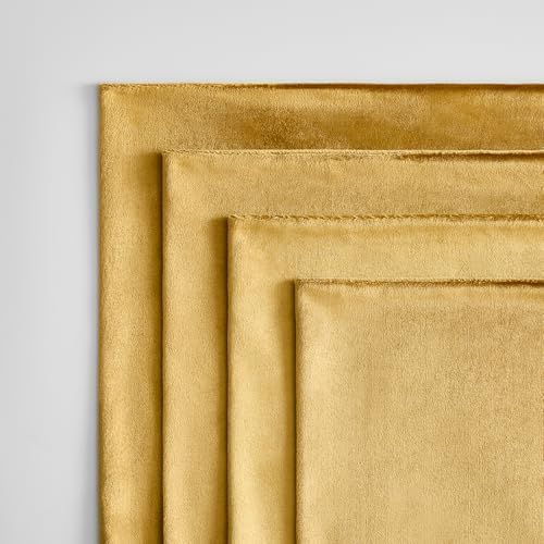 GIGIZAZA Pack of 4 Golden Decorative Velvet Pillow Covers 18x18 - Image 5