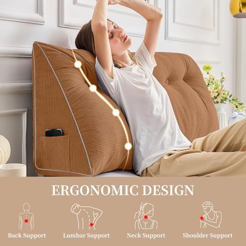 Sasttie Headboard Pillow King, Wedge Pillow Headboard - Image 6