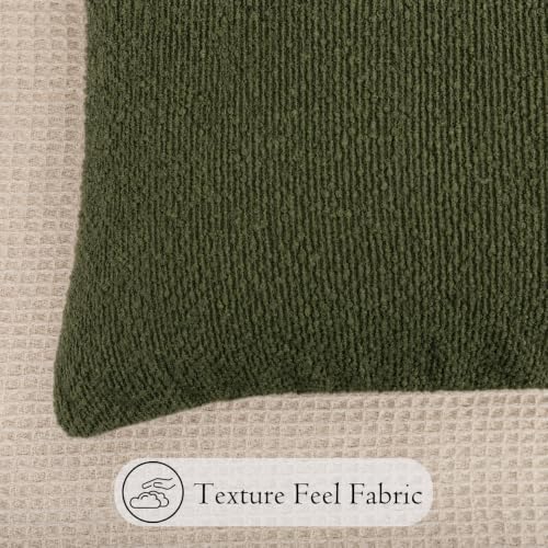 JoraLion 20x54 inch Boucle Body Pillow Cover, Army Green Woven Texture Neutral - Image 6