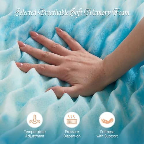 2 Inch 5-Zone Cooling Gel Memory Foam Mattress Topper Queen - Image 4
