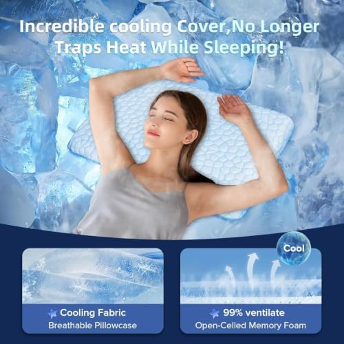Ultra Thin Flat Pillows for Sleeping, Cooling Slim Memory Foam Pillow 2.75 in - Image 2