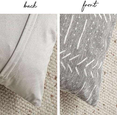 BlissBlush Decorative Throw Pillow Covers 20x20 Set of 2, Light Gray Soft Woven - Image 6