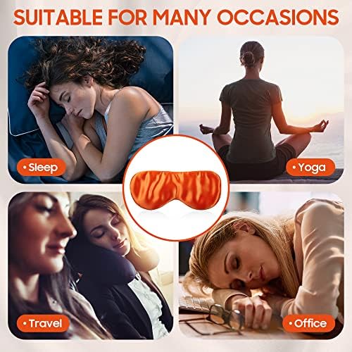 Sleep Mask, 100% Mulberry Silk, Vitality Orange - Image 4