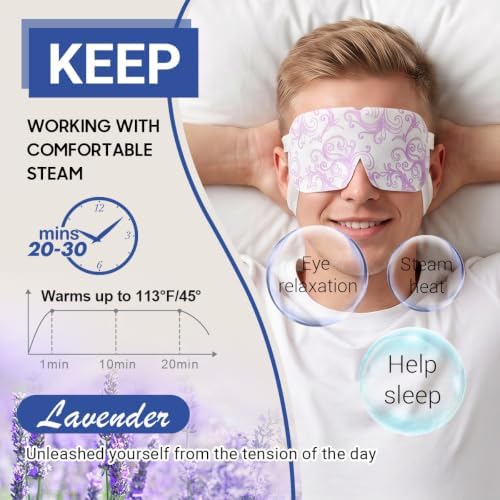 16 Packs Steam Eye Masks for Dry Eyes, Self Heating Warm Compress - Image 3