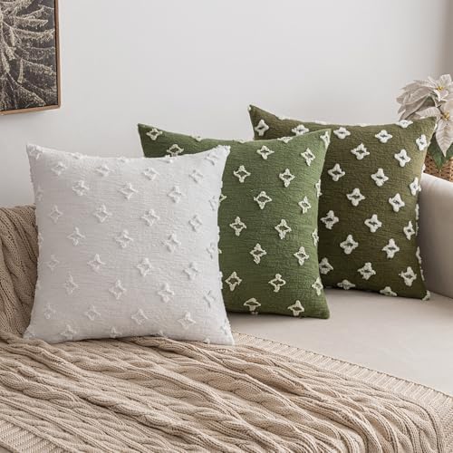 MIULEE Set of 2 Decorative Throw Pillow Covers Rhombic Jacquard Pillowcase Soft - Image 5