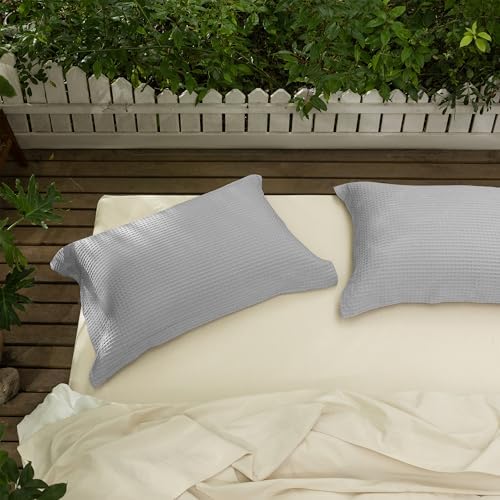 CHUFFED 100% Cotton Waffle Weave Pillowcases 2 Pack Standard, 20x26 Inches by Chuffed