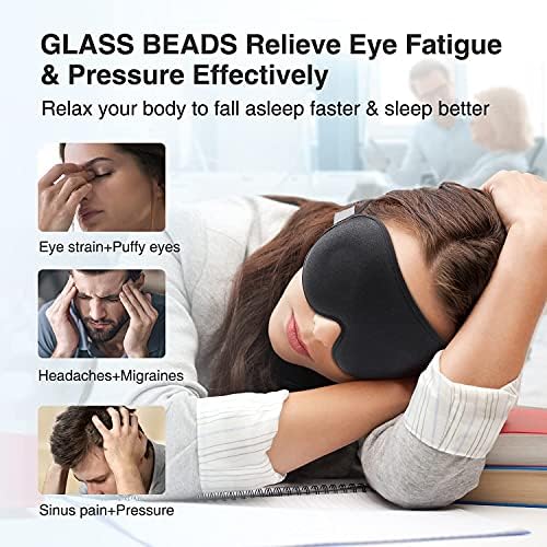YFONG Weighted Sleep Mask for Women Men, 3D Light Blocking Eye Mask - Image 3
