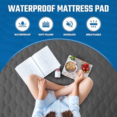 Waterproof Twin Mattress Protector, Mattress Pad fits Upto 16" Deep Pocket - Image 5