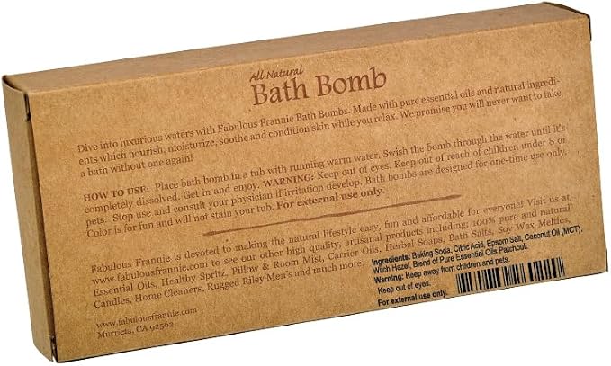 Fabulous Frannie Patchouli Natural, Handmade Bath Bomb Set, Rich in Essential - Image 2
