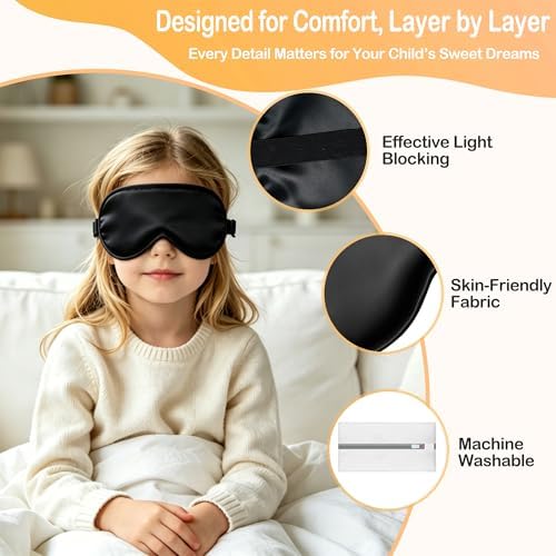 Kids Sleep Mask Eye Cover, Silk Sleeping Mask - Image 2