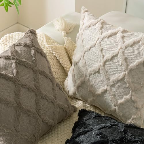 Set of 2 Soft Moroccan Throw Pillow Covers 22x22 Inch Plush Boho Decorative - Image 6